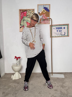 DEJA VU-  Pantaloni in bengalina  comfort, stile e versatilità in un solo capo A25UN203/ NERO DEJA VU 