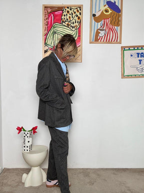 DEJA VU - Giacca donna a quadri in stile sartoriale moderno A25LU613/ CHECK DEJA VU 