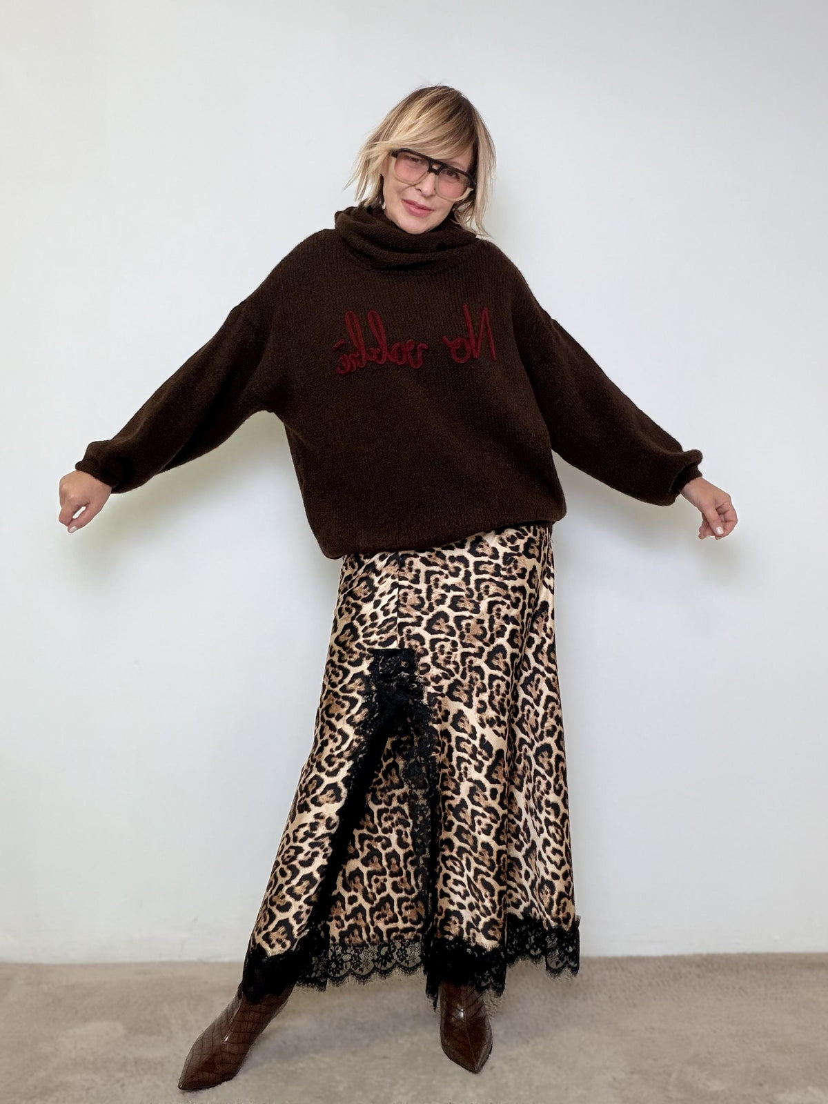 FEMALE - Maglia No Vabbè moro A3232/ MORO FEMALE 