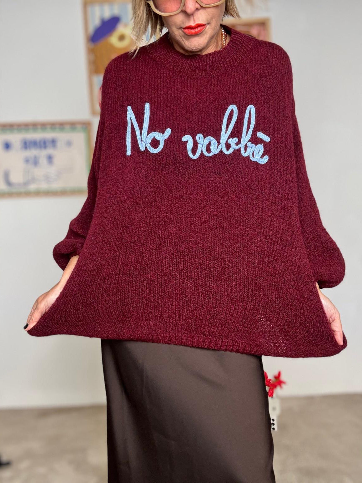 FEMALE - MAGLIA NO VABBE' VINO A2702/ VINO FEMALE 