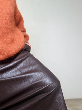 PHILIA LOFT - GONNA ECOPELLE BOTTALATA D01E0222/ MORO PHILIA LOFT 