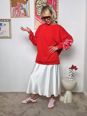 FEMALE - Felpa Oversize NYC College Mood  Comoda, Cool, Inarrestabile ROSSO R51093/ ROSSO FEMALE 