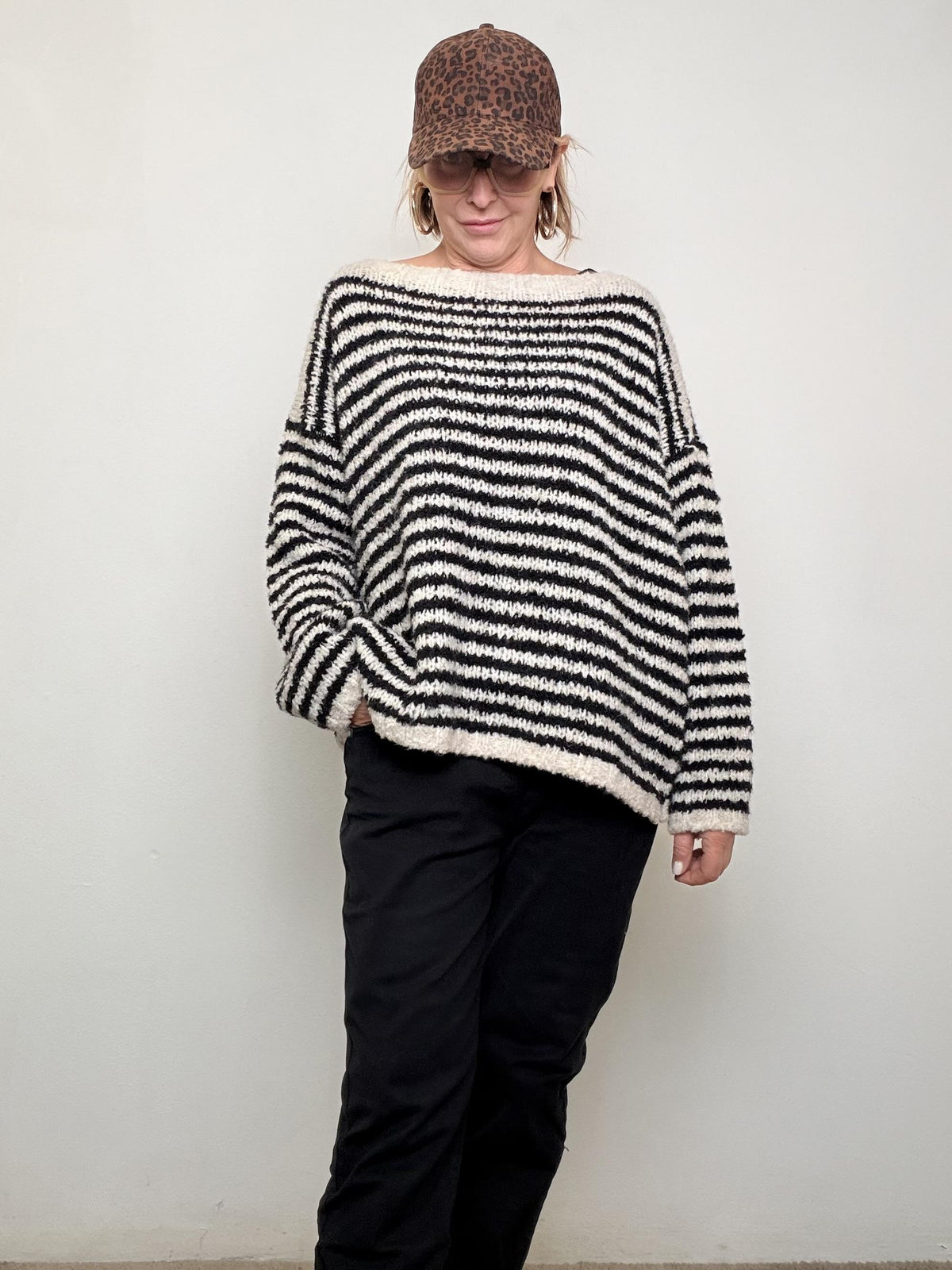 DEJA VU - MAGLIA A RIGHE SOFFICE A25SS403/ NERO DEJA VU 