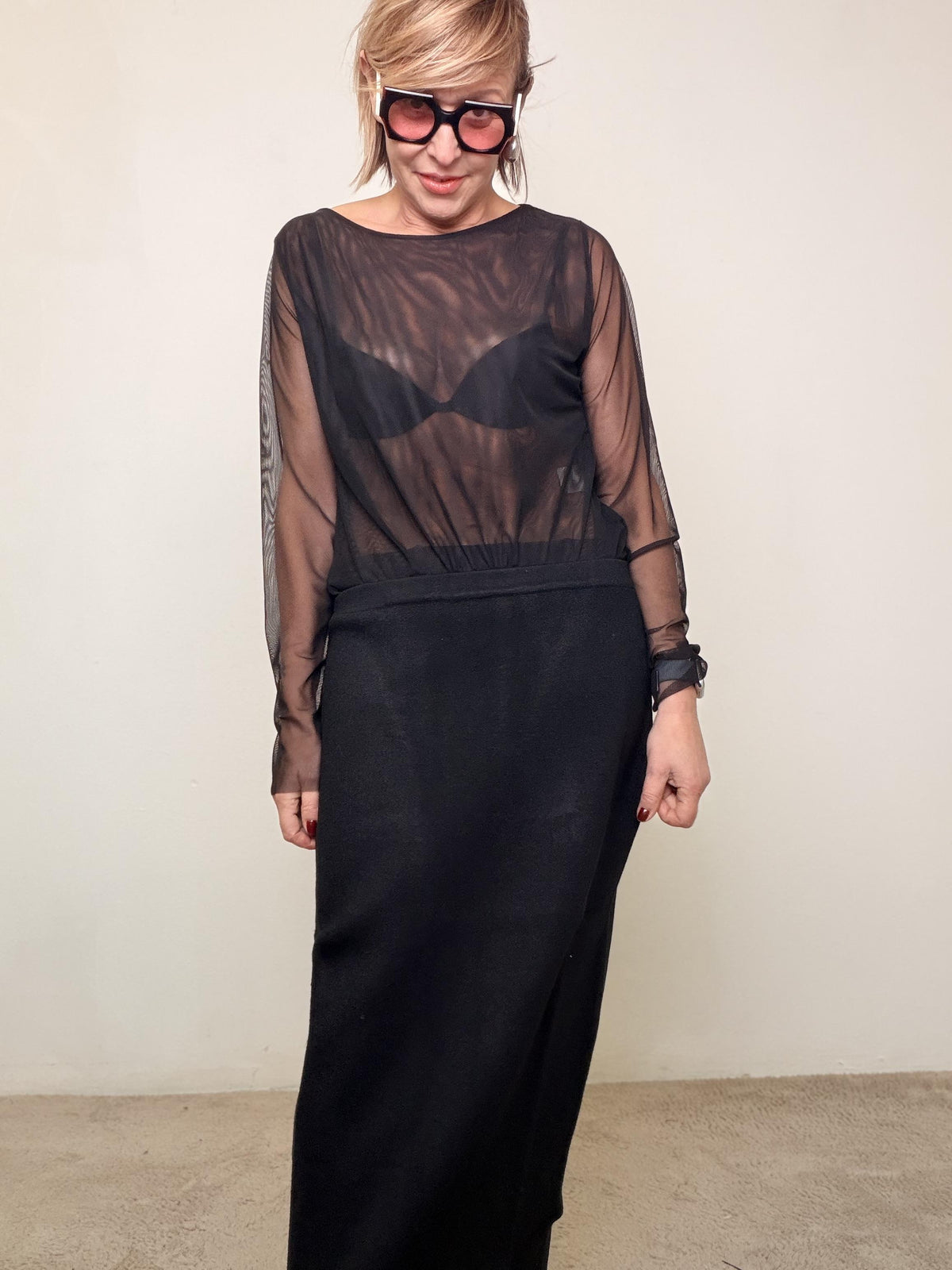 Body in Tulle Effetto Seconda Pelle moro STSY0349/ NERO SUSY STAR 