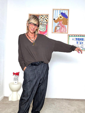 DEJA VU - Maglia moro oversize donna A25BU408/ MORO DEJA VU 