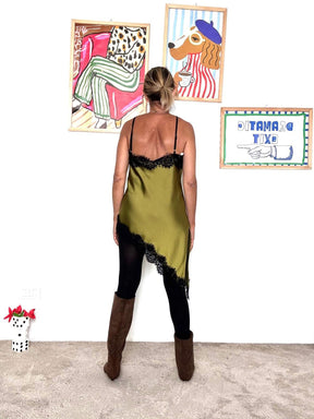 HAVE ONE - Abito top con inserti in pizzo olio RVS-P039/ OLIO HAVE ONE 