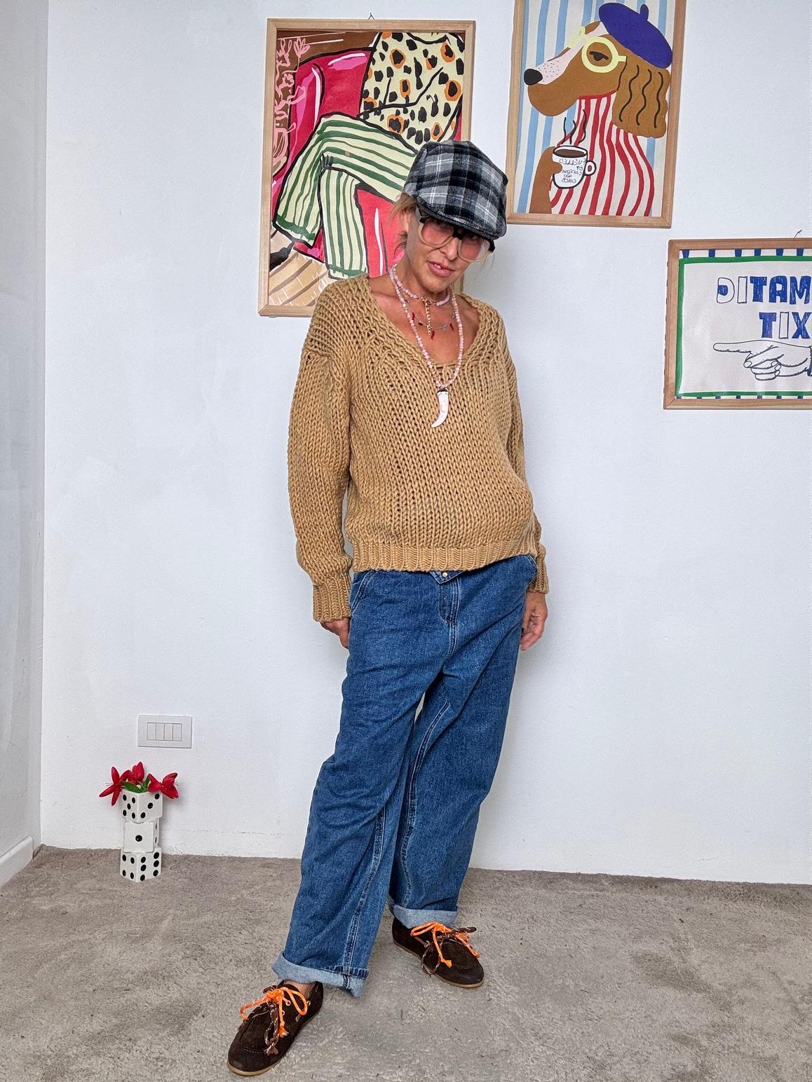 FEMALE - Maglia a Maglia Grossa Easy Chic cammello 3254 CAMMELLO FEMALE 