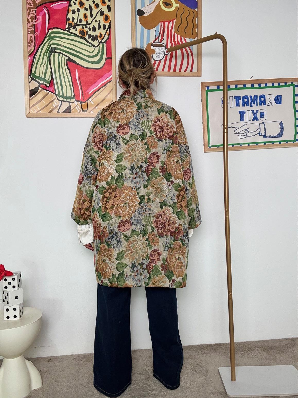 SUSY STAR - Giacca over floreale  Stile vintage chic ST82027OFE/ FANTASIA SUSY STAR 