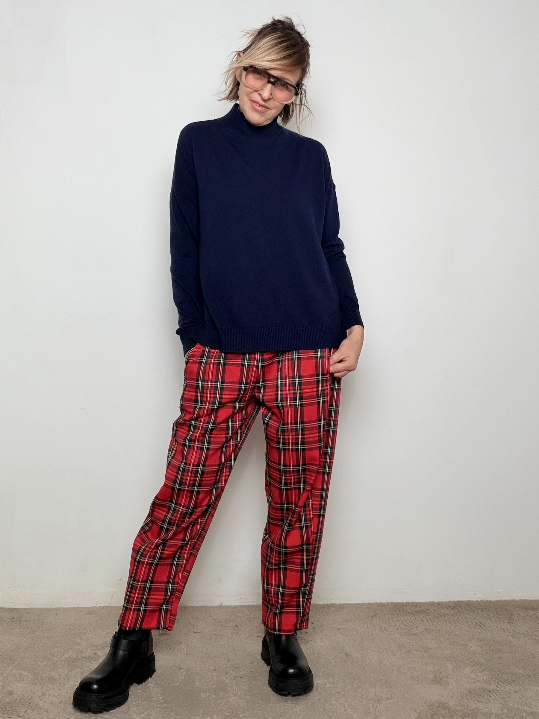 DEJA VU - MAGLIA COLLO IN PIEDI blu A25IL406/ BLU DEJA VU 