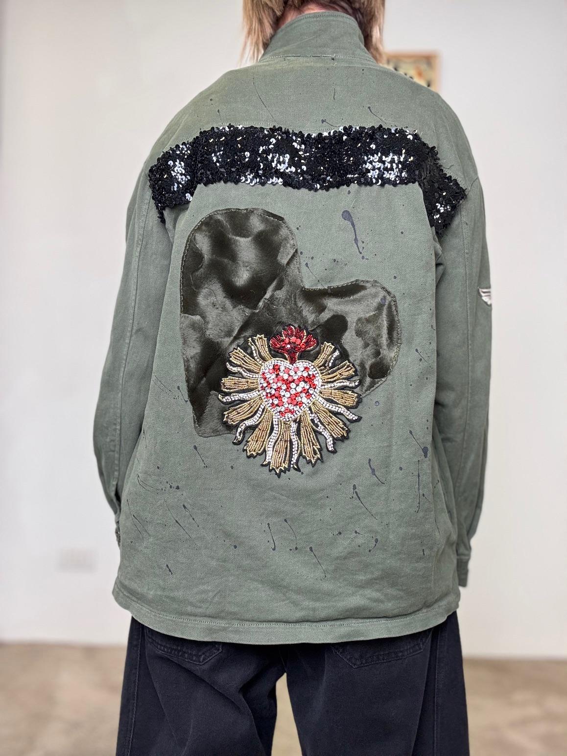  GIACCA HEART COMMANDER MILITARE AB PINK 