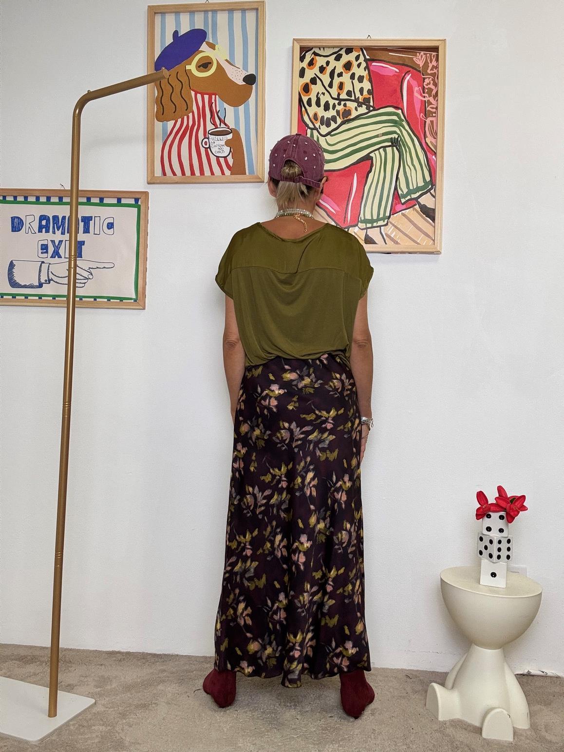 SUSY MIX - GONNA LUNGA FLOREALE  UN FIORE DI STILE G63111GX1184/ VINO SUSY MIX 