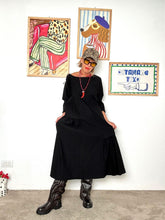 DEJA VU - Abito over in bengalina  con pieghe  Minimal chic con tanto carattere A25SG706/ NERO DEJA VU 