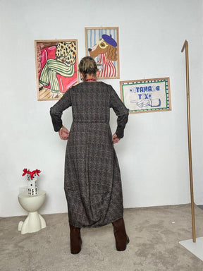 FEMALE - Abito a ovetto  comfort, stile e silhouette contemporanea 36190ZZTH/ CHECK MARRONE FEMALE 