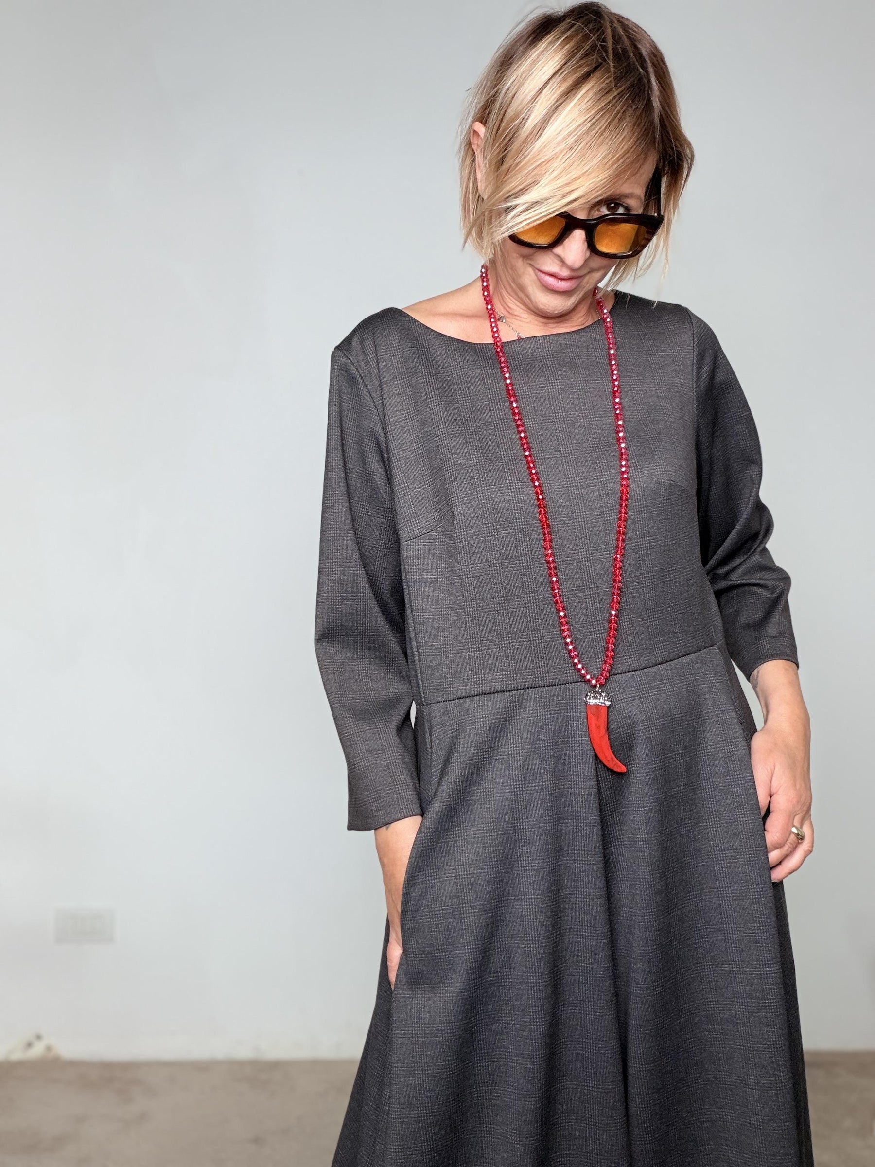 SUSY STAR - Tuta check moro ST88496BAG/ MORO SUSY STAR 