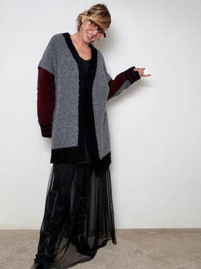 SUSY STAR - CARDIGAN COZY BLOCK ST3WB101/ NERO SUSY STAR 