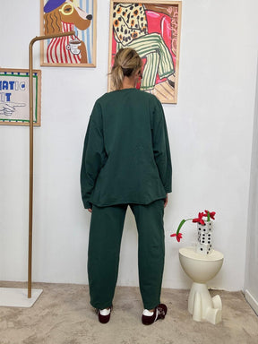 SUSY STAR - Completo Relax in felpa  Chic, Comodo e Pronto allUso VERDE BOTTIGLIA ST50147/ VERDE BOTTIGLIA SUSY STAR 