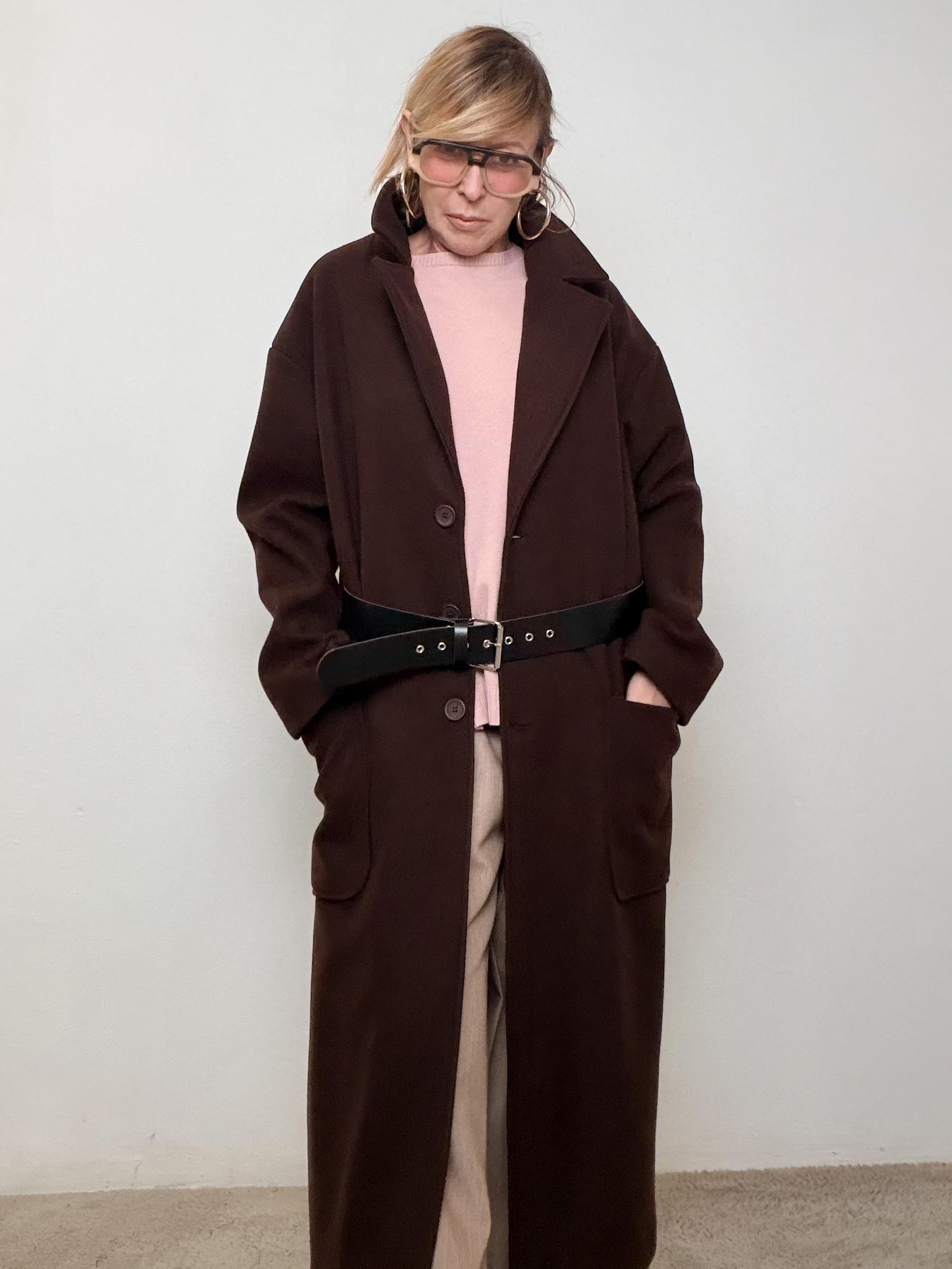 DEJA VU- Cappotto Lungo Soft  Linee pulite, stile senza sforzo A25SG608/ MORO DEJA VU 