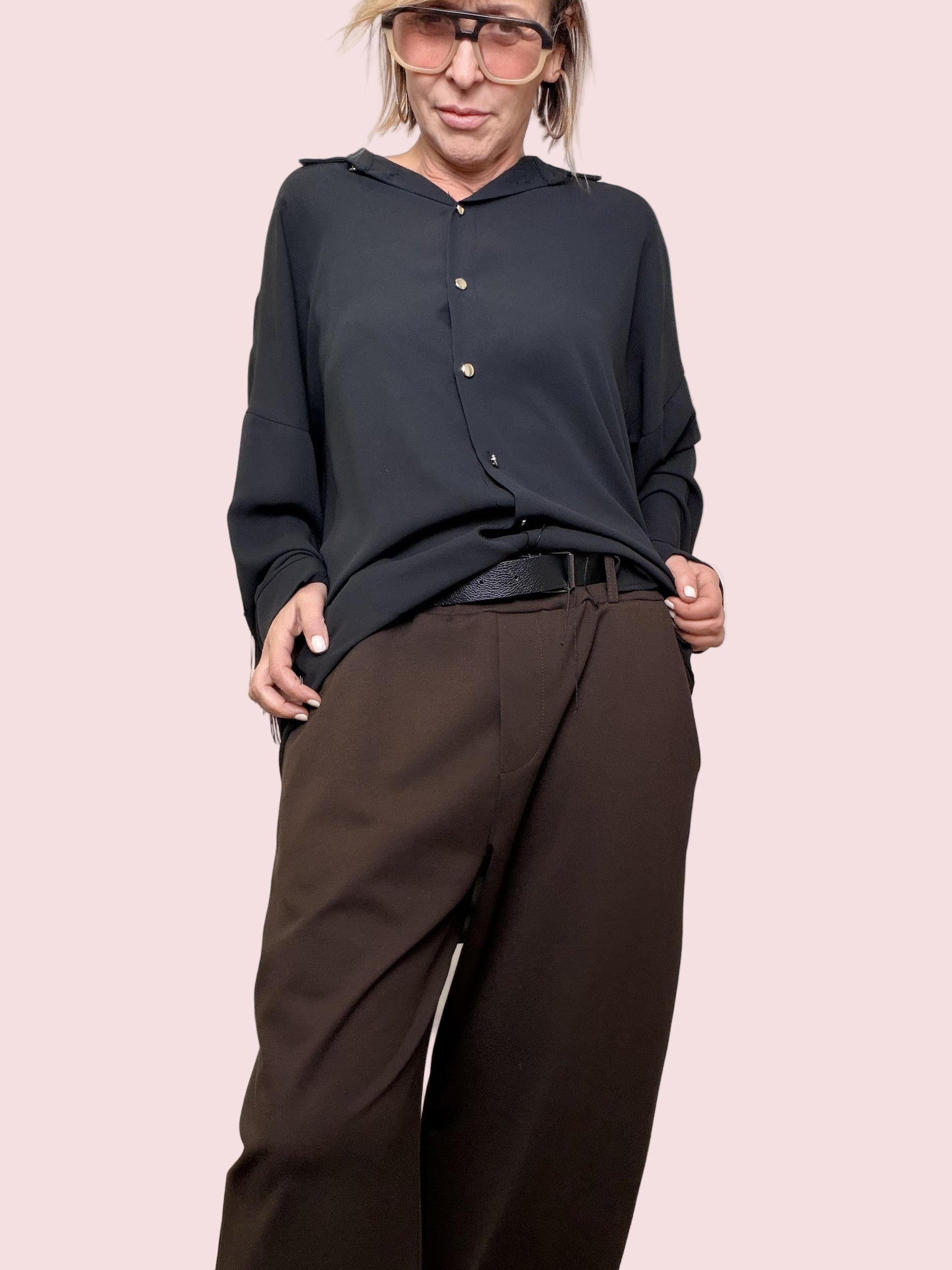 SUSY STAR - Pantalone Soft Cocoon  comodo, moderno e super versatile 59463P/ MORO SUSY STAR 