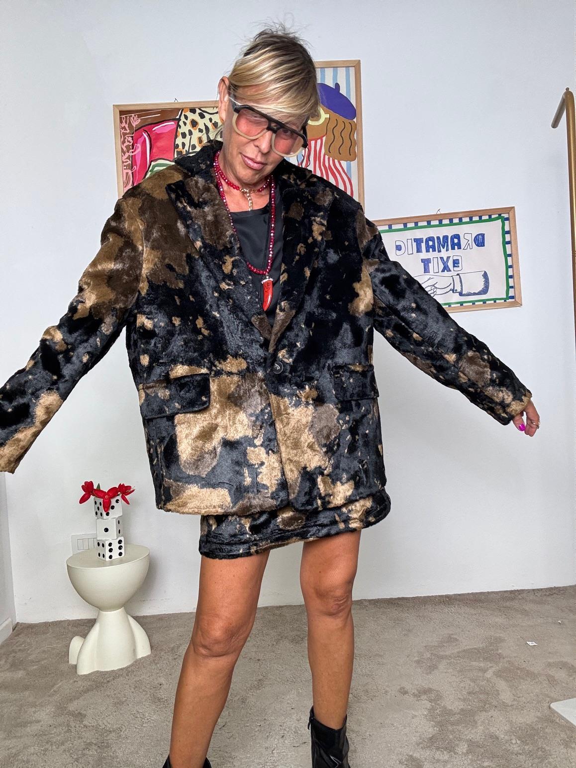 HAVE ONE - Giacca cavallino animalier  carattere e stile in un unico capo JCP-P019/ MACU NERO HAVE ONE 