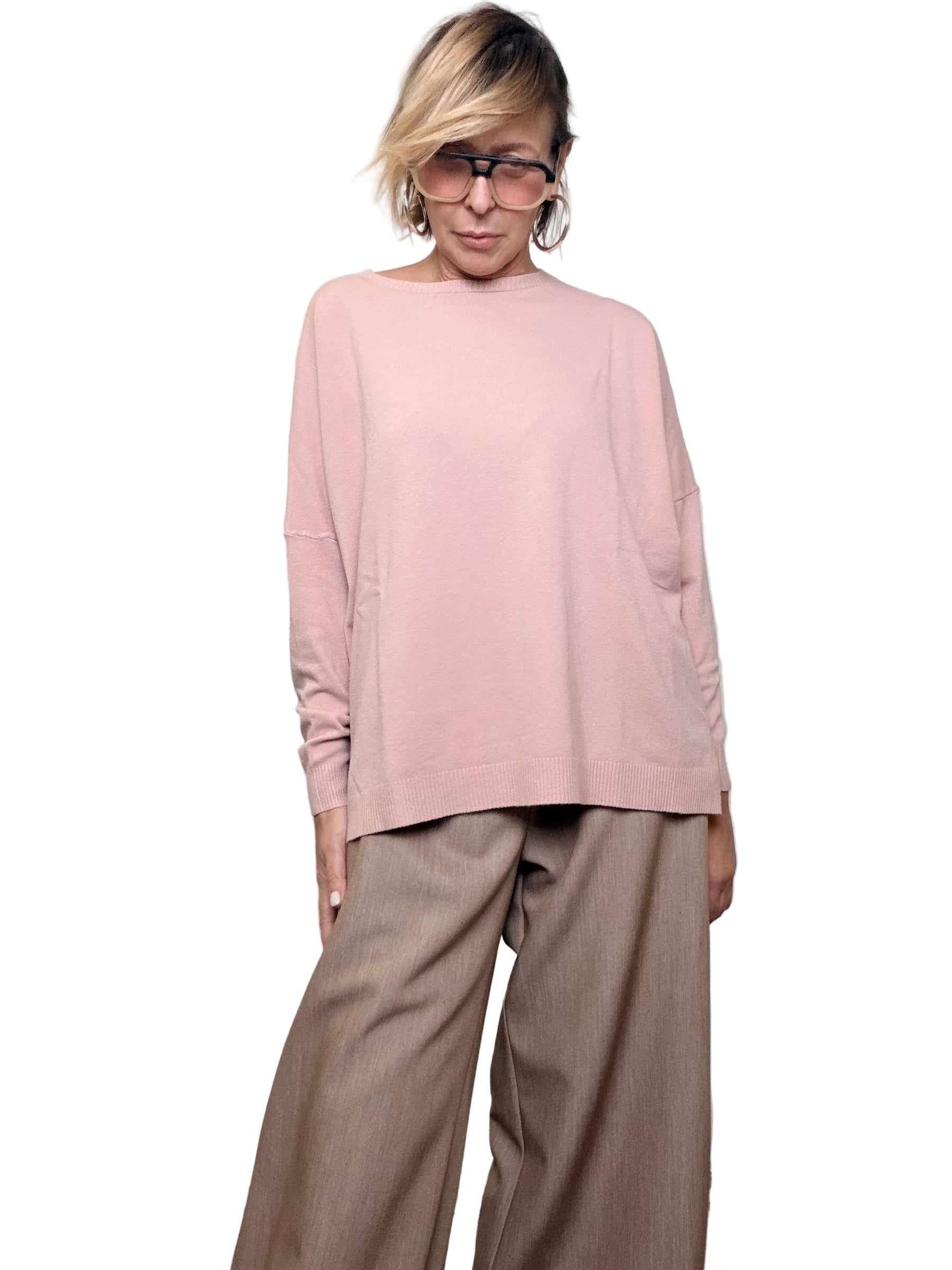 DEJA VU - Maglia Soft Over  Semplice, leggera e irresistibilmente comoda A25IL402/ ROSA DEJA VU 