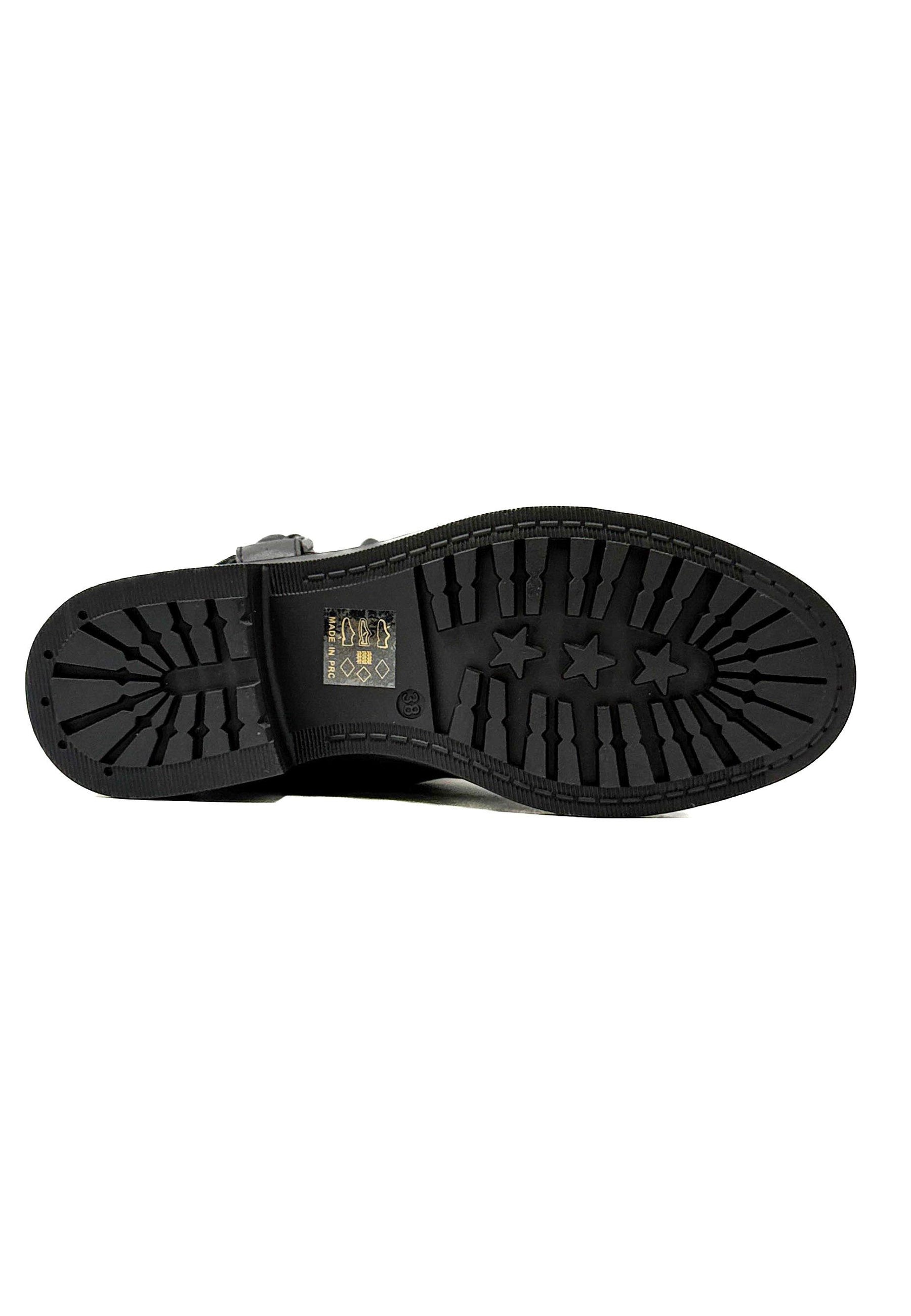 STIVALE BIKER NERO CON FIBBIE E BORCHIE A793/ NERO FEMALE 