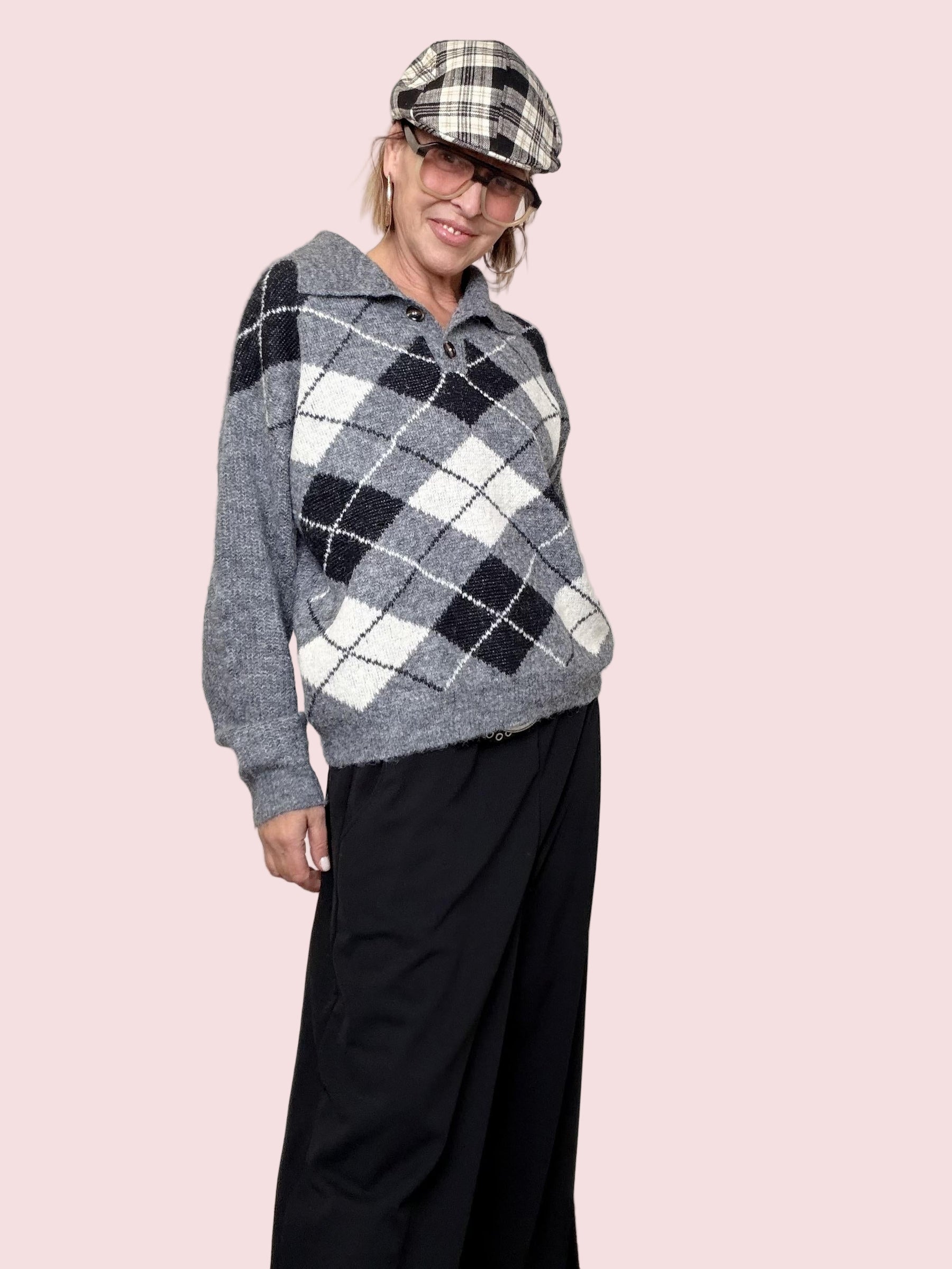 FEMALE - POLO ARGYLE CHIC ZM10121/ GRIGIO FEMALE 