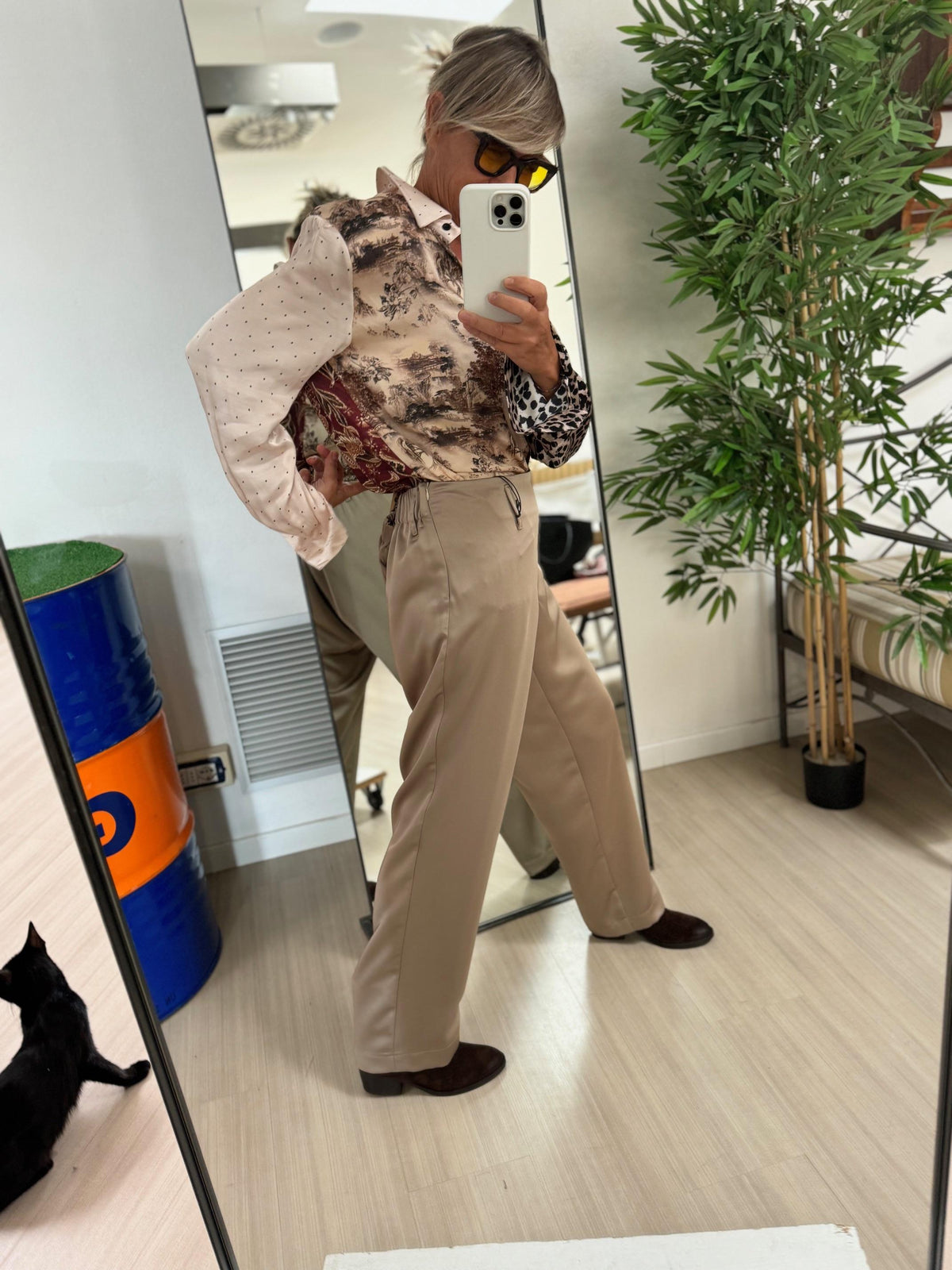 SUSY STAR - PANTALONE RASO VITA ALTA - PLATINO STSUSY853/ PLATINO SUSY STAR 