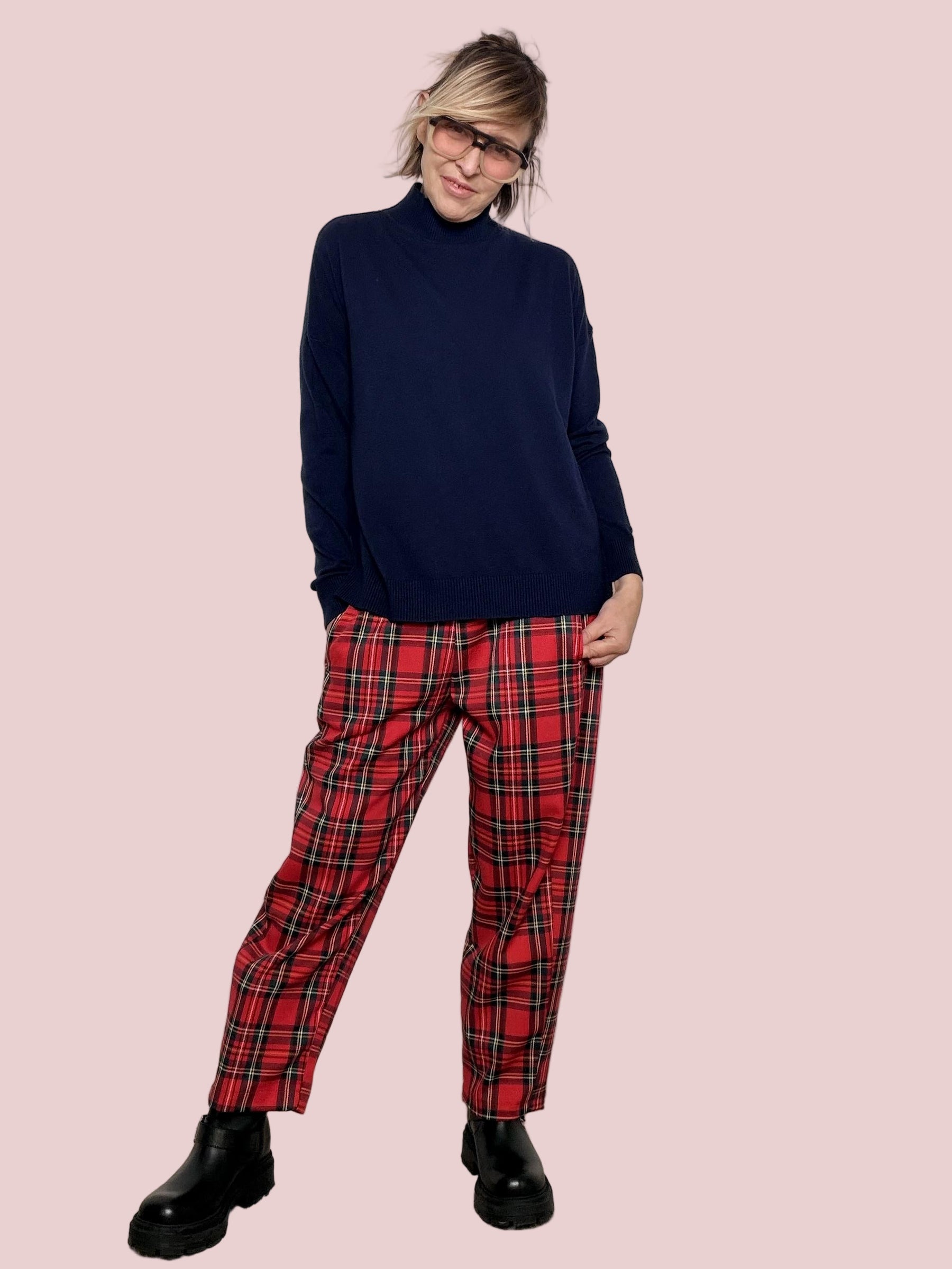 DEJA VU - MAGLIA COLLO IN PIEDI blu A25IL406/ BLU DEJA VU 