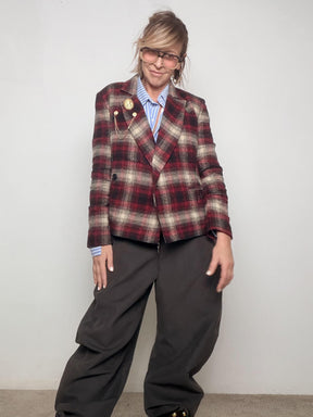 PHILIA LOFT - GIACCA SCOZZESE DOPPIOPETTO  VIBE BRITISH, CARATTERE ITALIANO D01E1088/ ROSSO PHILIA LOFT 