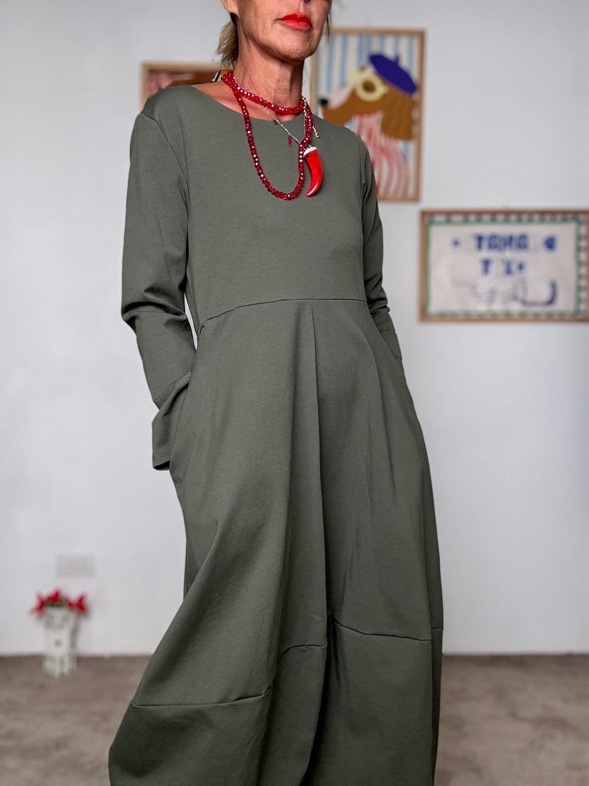 FEMALE - Abito Over con Taglio a Balze salvia 36190LMB/ SALVIA FEMALE 