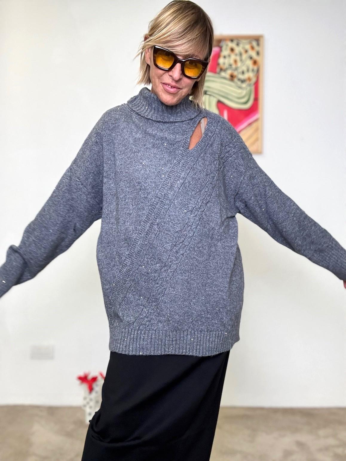 SUSY STAR -  maglia Choco Cut  GRIGIO STYZ66841/ GRIGIO SUSY STAR 