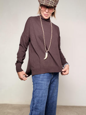 DEJA VU - MAGLIA COLLO IN PIEDI MORO A25IL406/ MORO DEJA VU 
