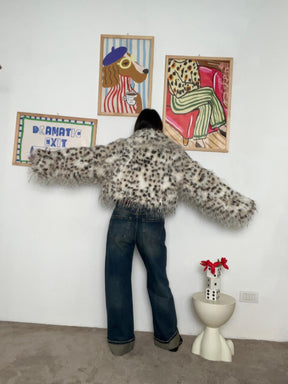 FEMALE - pelliccia ecologica donna maculata  calda, morbida e super glamour DL30055/ ANIMALIER FEMALE 