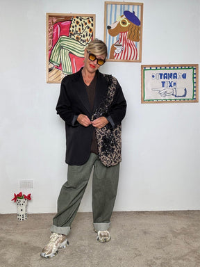 SUSY STAR - Giacca over con dettagli broccati e paillettes STSS3023/ NERO SUSY STAR 