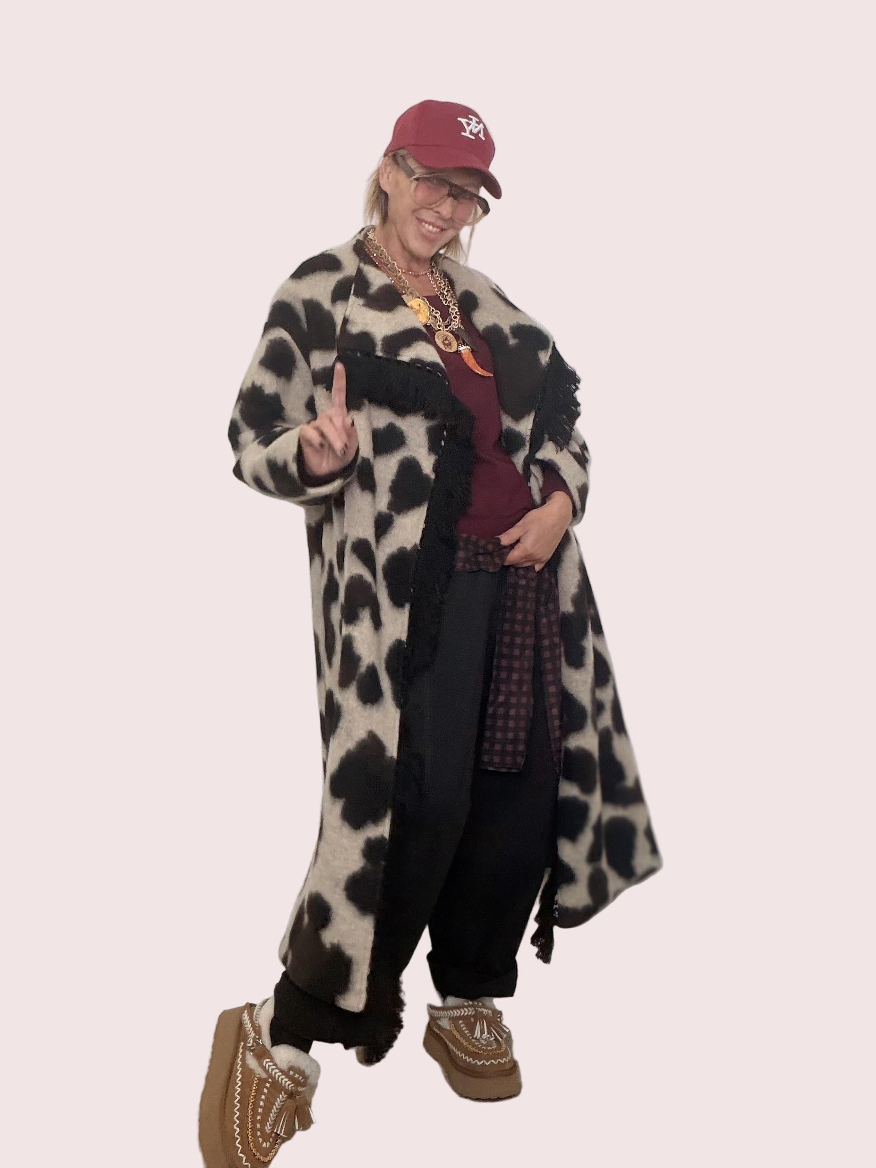 SUSY STAR - Cappotto Wild Fringe STSS3167/ MACULATO SUSY STAR 