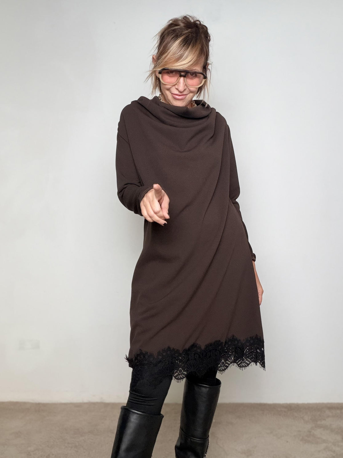 FEMALE - Abito Choco Lace 39065HSC/ MORO FEMALE 