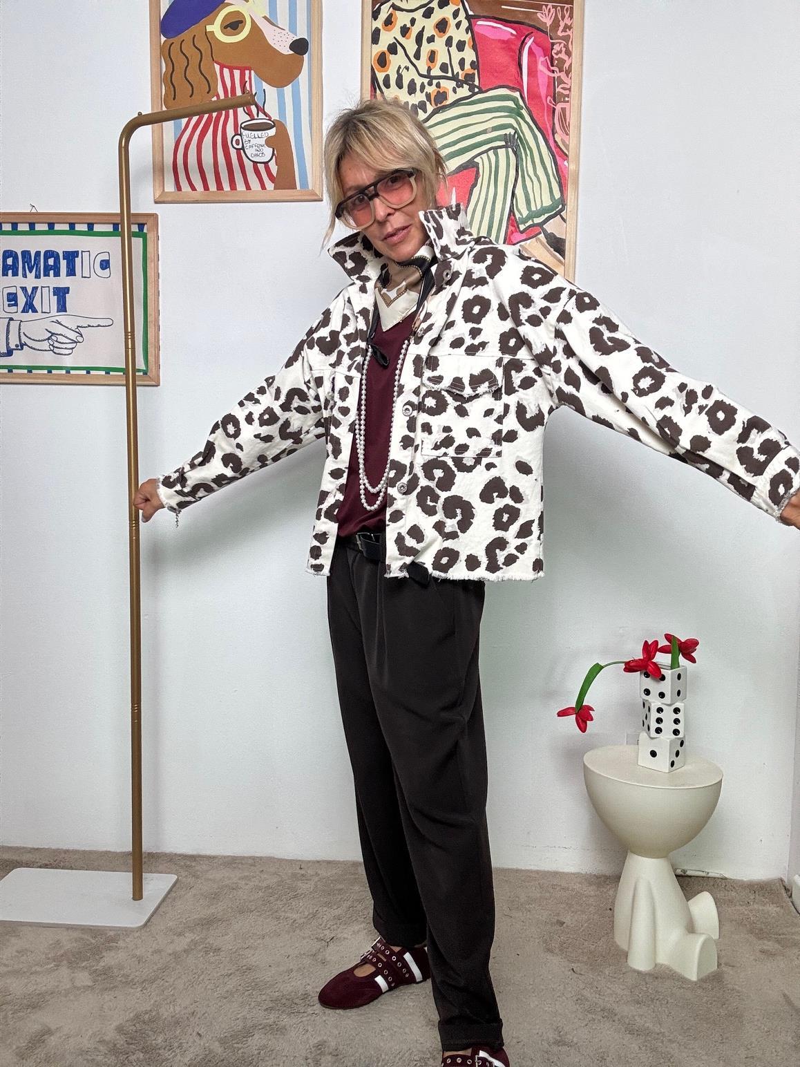 FEMALE  - Giacca Maculata Maestra  Urban Safari con Ironia 23669-2/ ANIMALIER FEMALE 