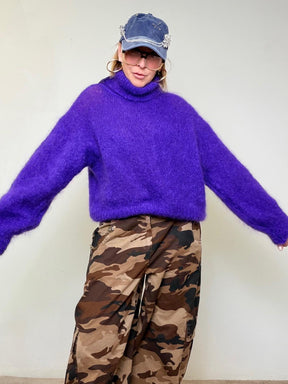 PHILIA LOFT - MAGLIA FLUFFY POP VIOLA V01V0958/ VIOLA PHILIA LOFT 