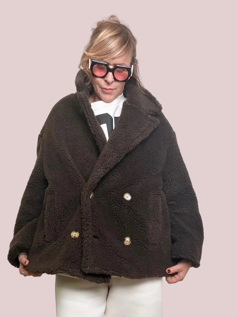 Teddy jacket morbidosa e super coccola M38F1610/ MORO SOUVENIR 