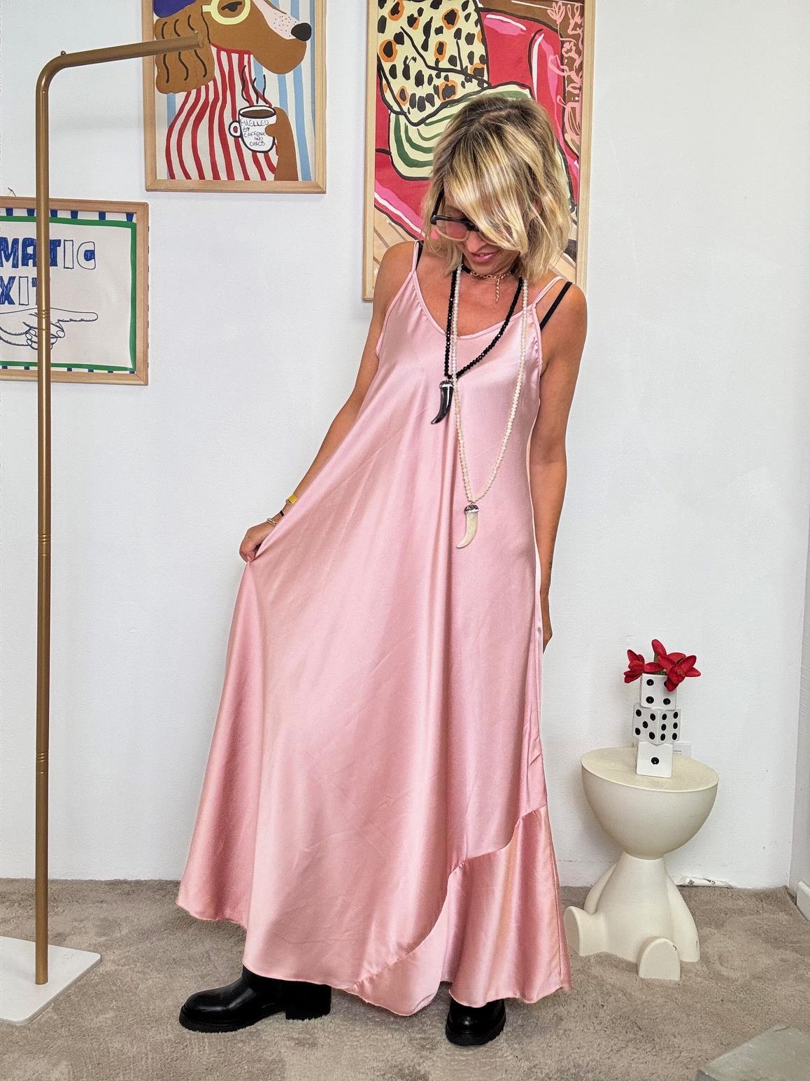 FEMALE - Abito lungo   romanticismo ribelle ROSA 13133BC+P/ ROSA FEMALE 