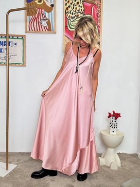 FEMALE - Abito lungo   romanticismo ribelle ROSA 13133BC+P/ ROSA FEMALE 