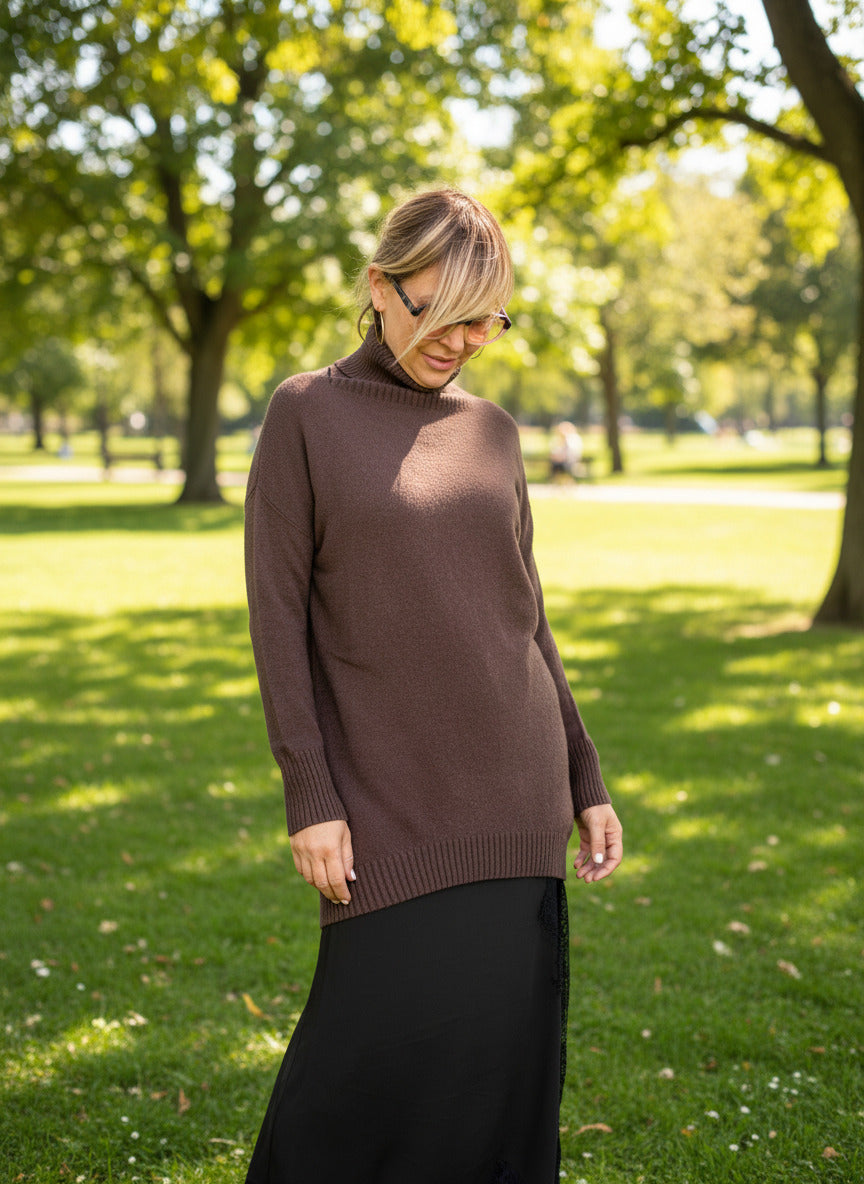 SOUVENIR - Maxi Maglia Cozy Chic CIOCCOLATO B36D1571/ CIOCCALTO SOUVENIR 