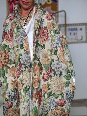 SUSY STAR - Giacca over floreale  Stile vintage chic ST82027OFE/ FANTASIA SUSY STAR 