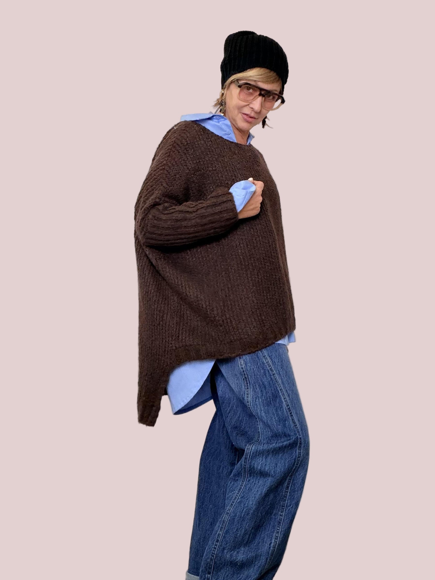 FEMALE - Maglia Chunky Cocoon  la maxi morbidezza che ti avvolge KS-3001/ MORO FEMALE 