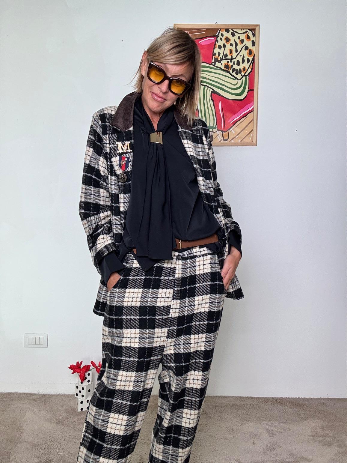 FEMALE -  PANTALONE CHECK BEAT A6670/H8 CHECK NERO FEMALE 