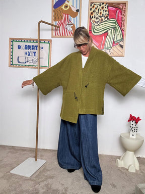 DEJA VU - Poncho donna stile kimono  Essenziale fuori, sorprendente dentro A25LU602/ CEDRO DEJA VU 