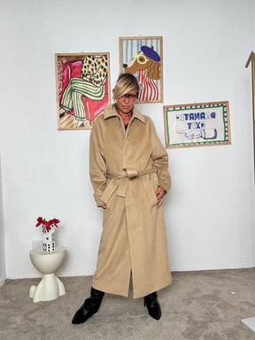SOUVENIR - Cappotto lungo con cintura  eleganza senza tempo e comfort avvolgente cammello W38S0258/ CAMMELLO SOUVENIR 