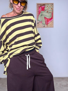 FEMALE - Pantalone in Felpa Ampio  La Libertà Ha Le Gambe Larghe R8195/ MORO FEMALE 