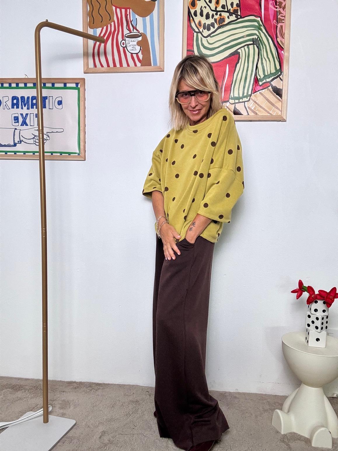 FEMALE - Felpa Oversize "Dot Power"  Stile comodo con personalità OCRA H1416/ OCRA FEMALE 