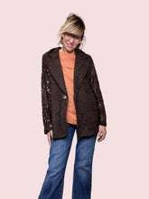 DEJA VU - Giacca in Punto Milano con maniche in pizzo  Eleganza rock e zero stress moro A25AN605/ MORO DEJA VU 